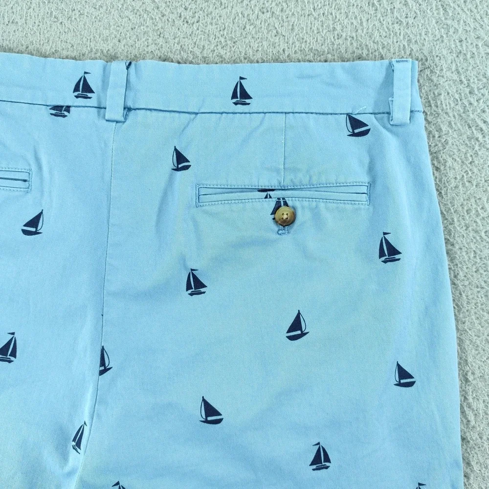 Vineyard Vines Breaker Shorts Mens 36 Light Blue 9 Inch Sailboat Chino Nautical